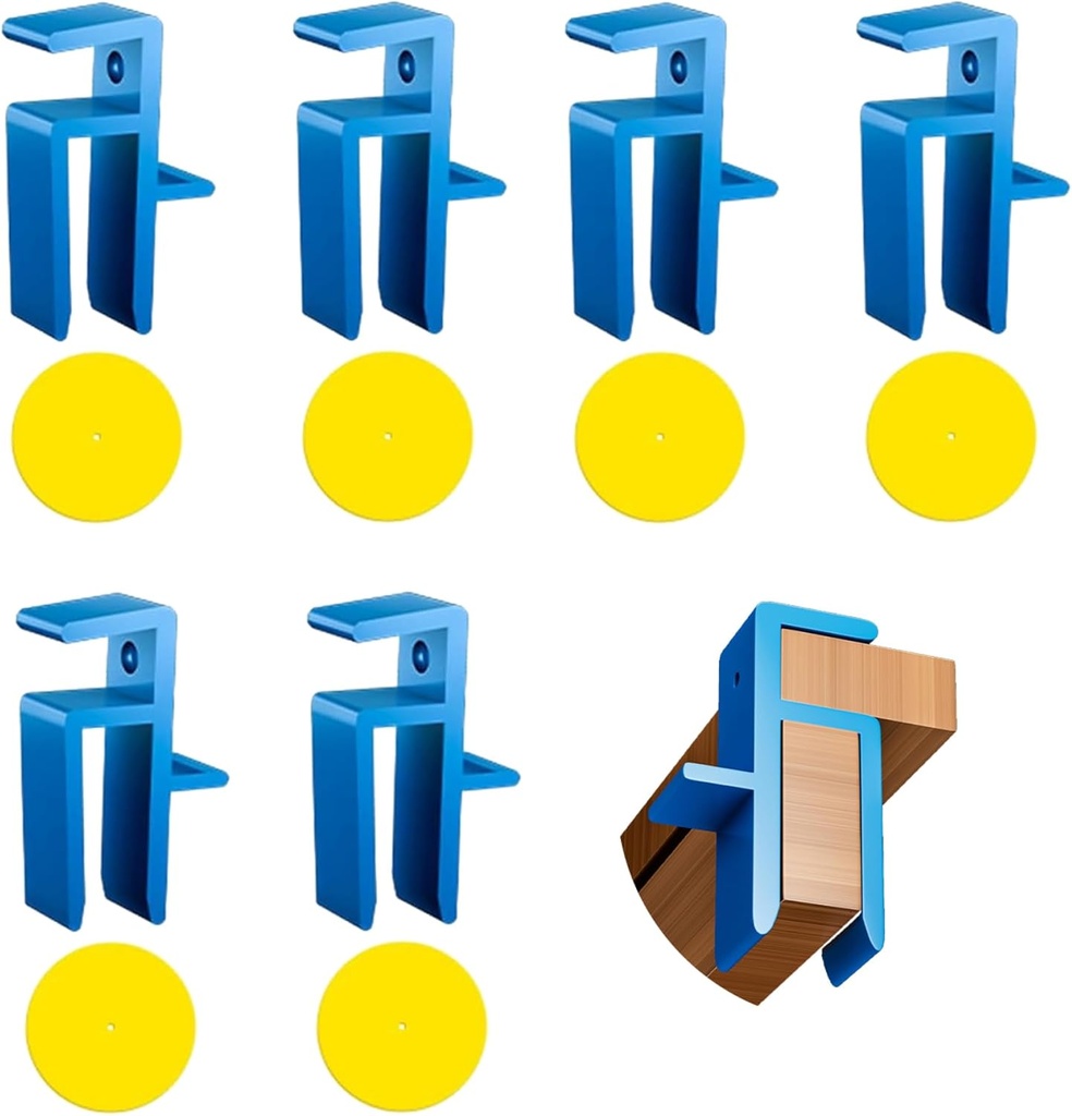 6pcs Carpentry Tools Installers Set, U Scribe Jig And Scribe Tool, Plastic Cabinet Door Mounting Jig, Scribing Tools For Carpenters, Cabinet Installation, Blue