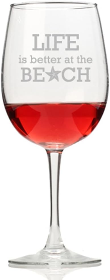 Life is Better at the Beach Wine Glass