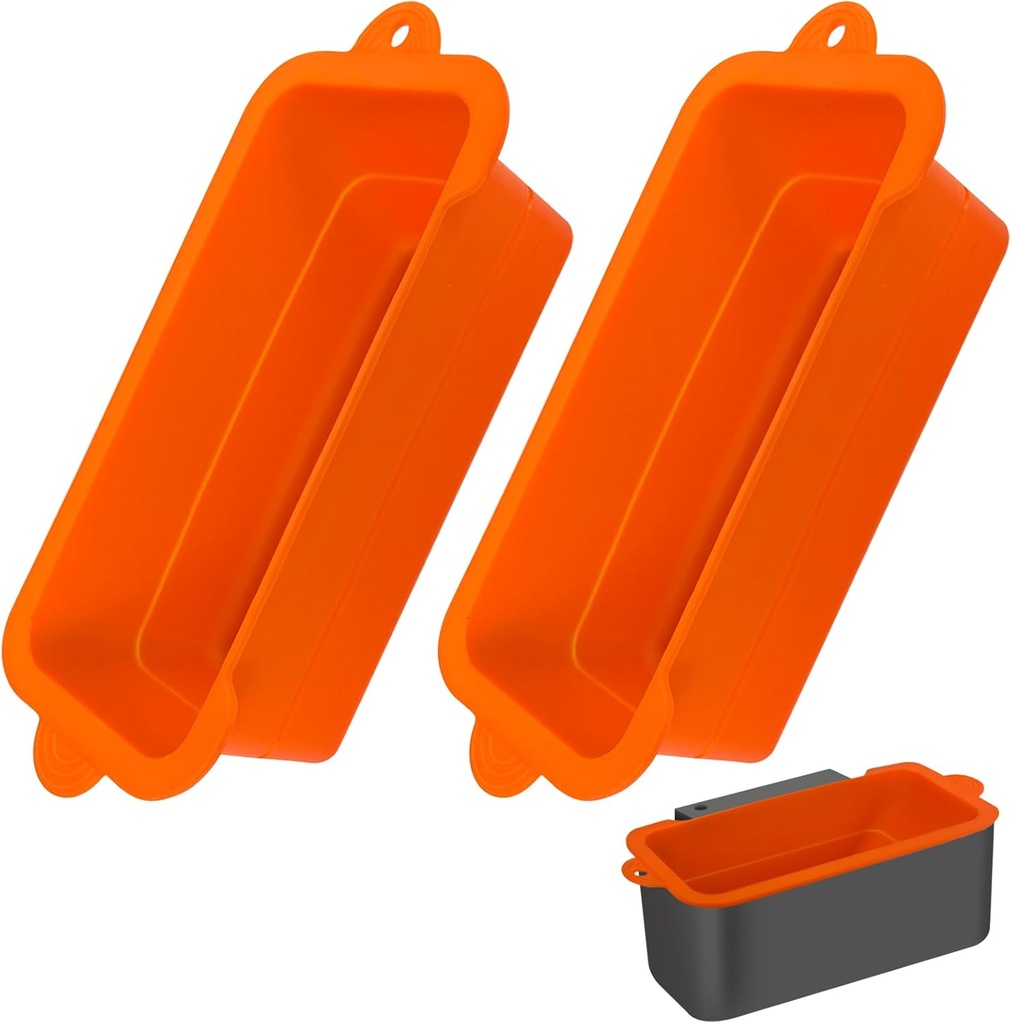 Silicone Grease Cup Liners for Black-Stone 36 28 22 17 Inch Griddle, 2 Pack Reusable Drip Pans Grill Catchers Black-Stone Griddle Accessories, Orange