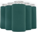 QualityPerfection Can Cooler Sleeves (6 Units) 16 oz Neoprene Blank Beer Coolers 4mm Thick Fabric Beer Collapsible Drink Coolies, Thermocoolers.TallBoy 16 Ounces (Forest Green)