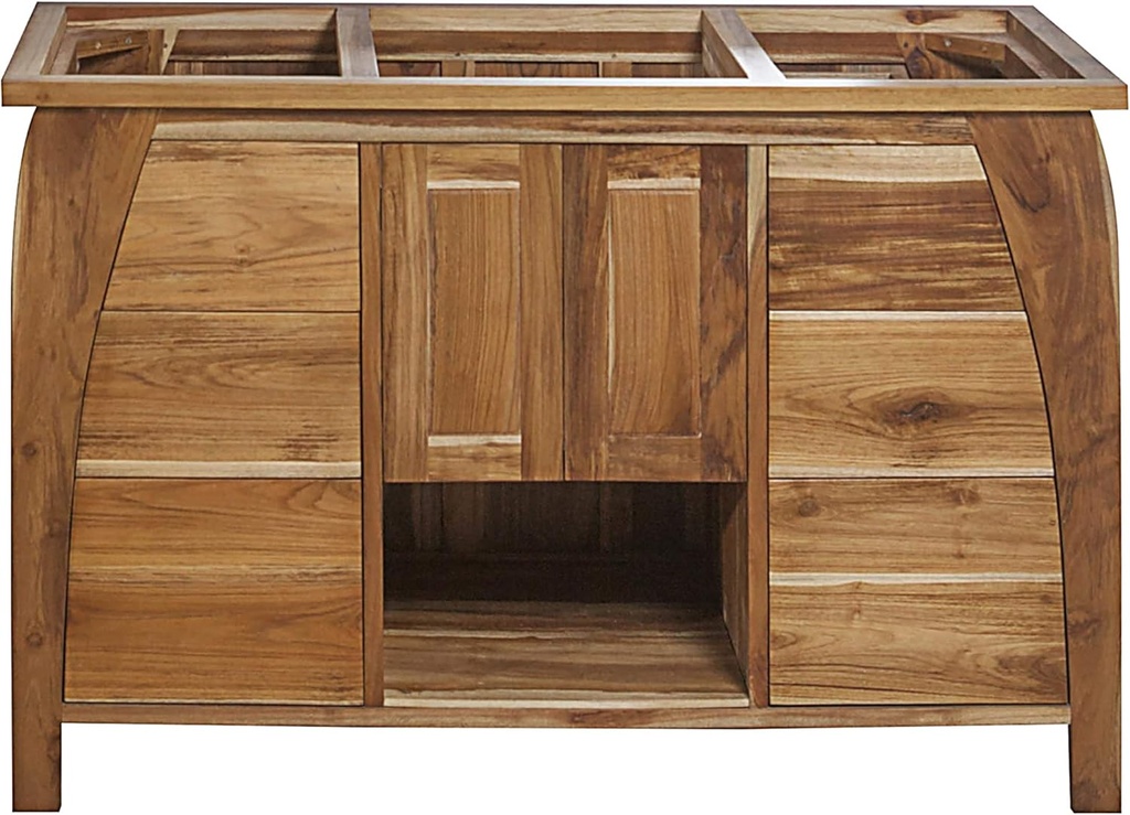 EcoDecors TR-BT-48-1 Teak Tranquility - Bathroom Vanity - Bathroom Vanities - Bathroom Vanity Cabinet - Soft Close mechanisms in Natural Color 48 inch W x 21 inch D x 32 inch T