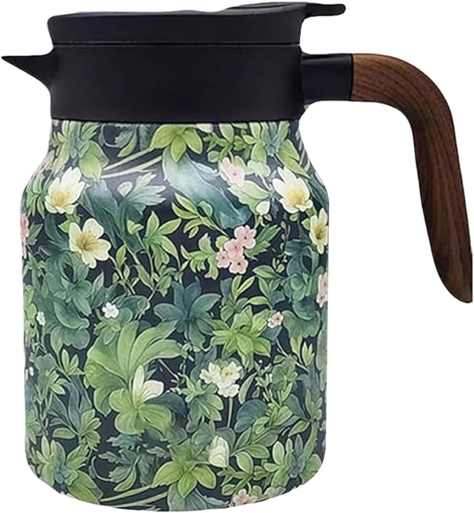 1000ml Vacuum Insulated Teapot With Strainer, Kelansu Stainless Steel Thermal Carafe With Lid Hot Coffee Pot (Purple)(Green)