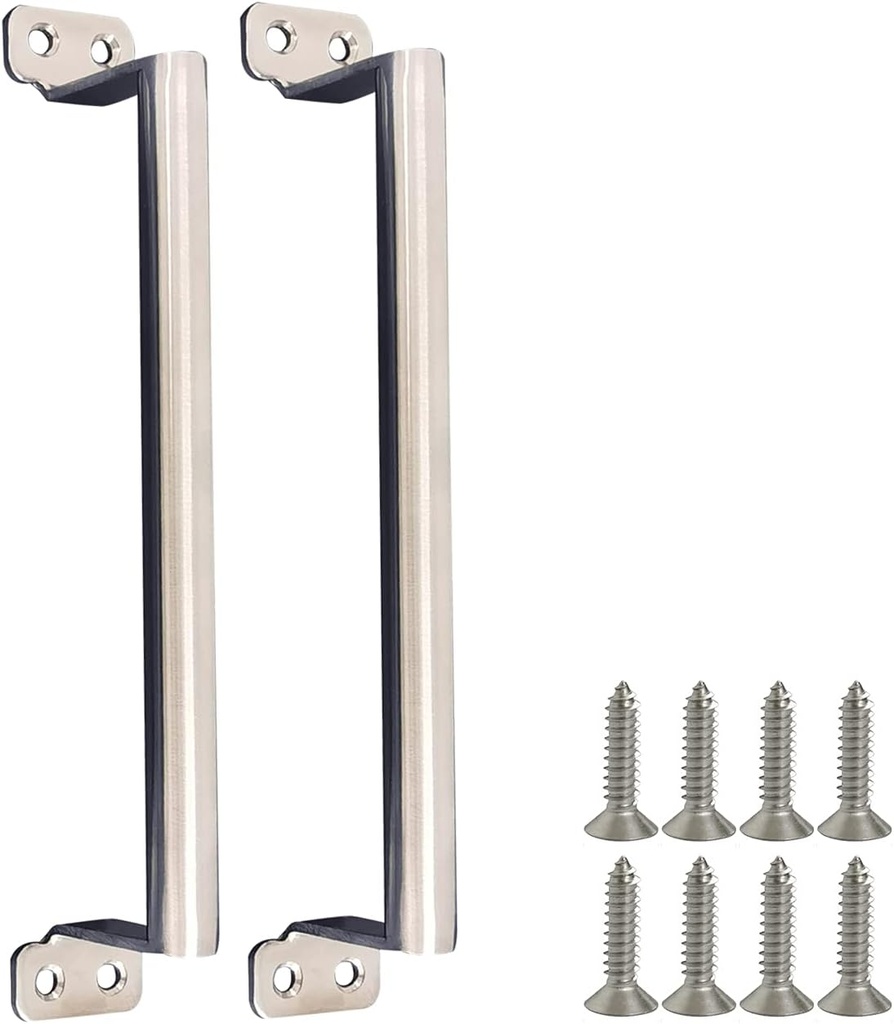 2pcs Stainless Steel Gate Handle Big 22cm(8-7/10") Barn Door Pull Hardware for Kitchen Outdoor Fence Pantry (Big)