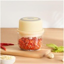 Portable Small Food Processor, Electric Garlic Chopper with 350ML Glass Containers, USB Rechargeable, Cordless Mini Chopper, for Chili, Onion, Meat, Spices, Yellow