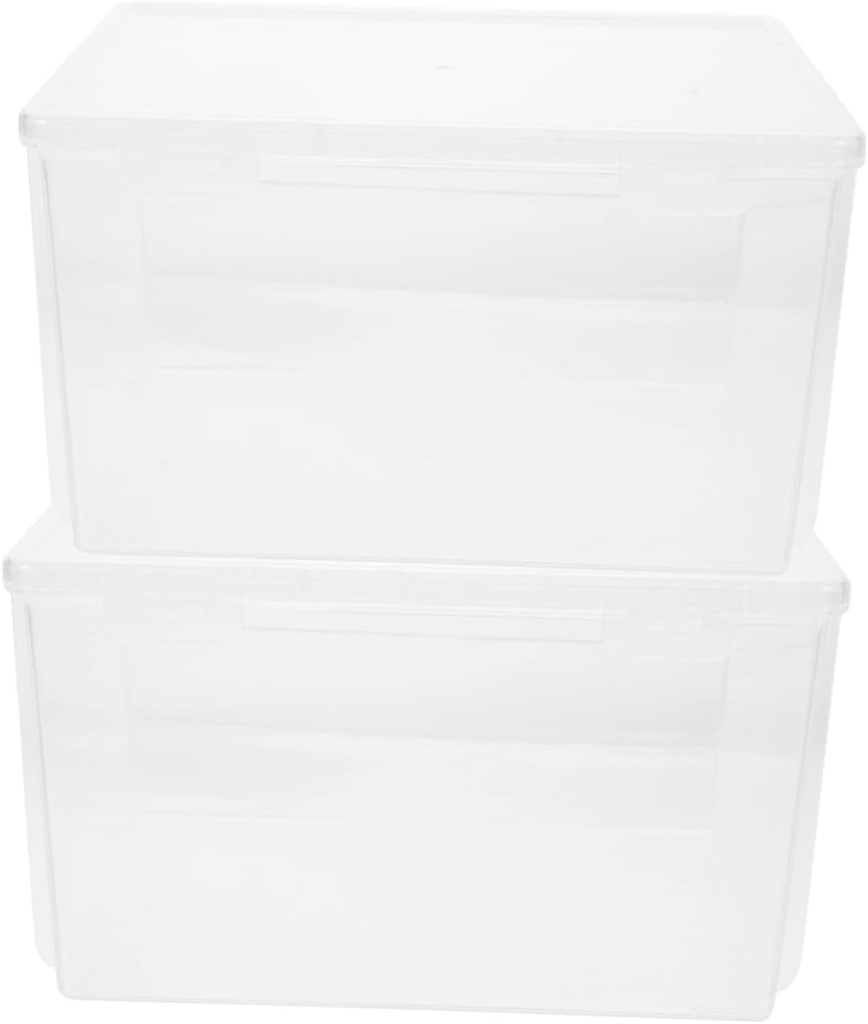 Ciieeo 2pcs Food Storage Containers for Refrigerator Airtight Bread Keeper Box Kitchen Organizer for Fruits and Vegetables Plastic for Daily Use