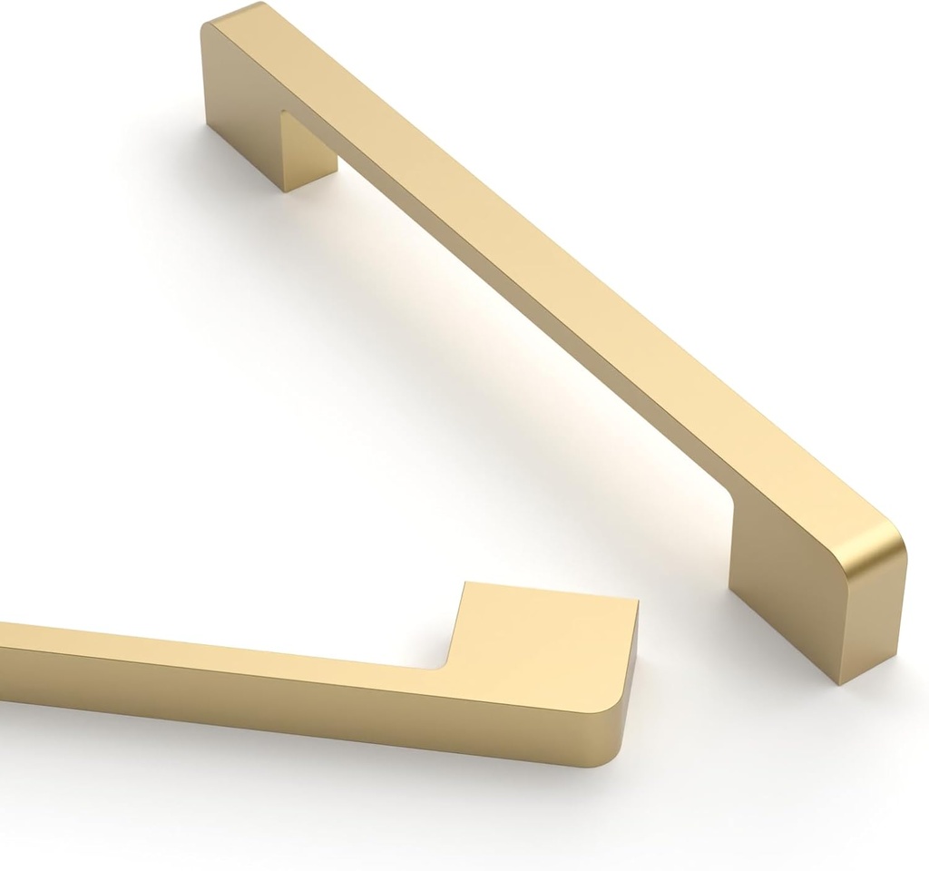 Asidrama 10 Pack 5 Inch(128mm) Brushed Gold Cabinet Pulls Gold Kitchen Cabinet Handles, Cabinet Pulls Kitchen Cabinet Hardware for Cupboard Drawer Handles