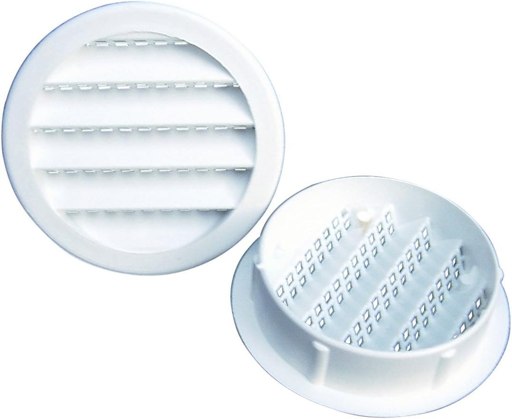 Maurice Franklin Louver-1" Round White Polypropylene Plastic Louver with Insect Screen System (Priced Per Bag of 6). 1" PLW-100