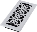 Decor Grates FS410-WH Scroll Design Floor Register,4x10 Inches, White