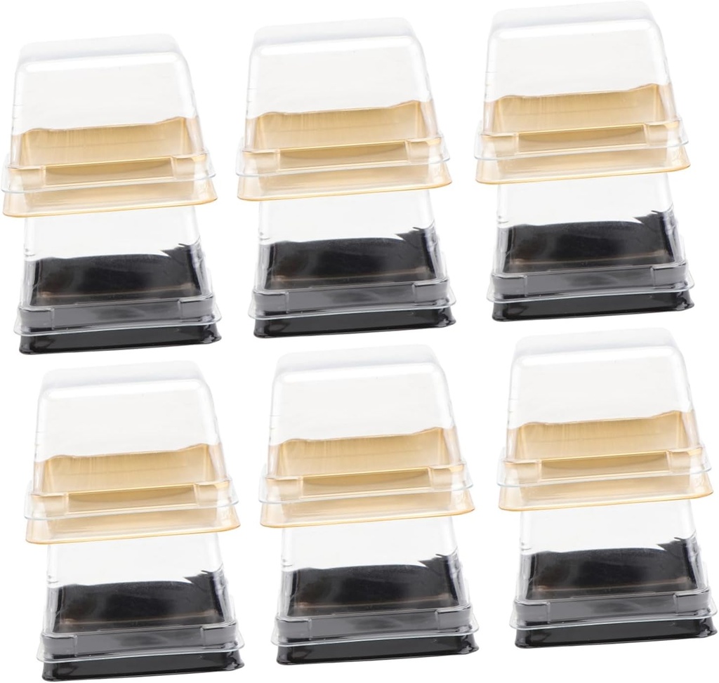 PRETYZOOM 100pcs Moon Cake Puff Trays Plastic Food-safe Cake Carriers for Transport Decorative Dessert Boxes