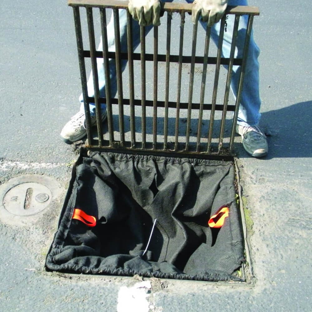 ENPAC Storm Sentinel Catch Basin Insert, Rectangular, 16"x20" to 28"x36", Adjustable Frame, Bag Style, No Overflow Bypass Ports