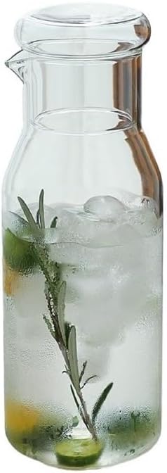 Iced Tea Pitcher 850ml Heat-resistant Glass Pitcher For Milk Ice Coffee Water And Juice Refrigerator Jug Teapot Carafe Cold Brew Drinking Bottle Water Jug(Clear)