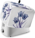 4 Slice Toaster Cover, Bread Machine Cover Abstract Transparent Flower Tulip Blue Purple Kitchen Appliance Dust Cover with Top Handle Fingerprint Protection Lightweight Kitchen Toaster Cover
