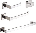 VELIMAX Premium Stainless Steel 4 Pieces Bathroom Hardware Accessories Set Wall Mounted Towel Bar Set, Polished, 24-Inch