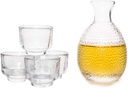 Clear Glass Japanese Sake Set - Tokkuri Bottle for Warm or Cold Japanese Wine/Shochu/Tea (Clear)