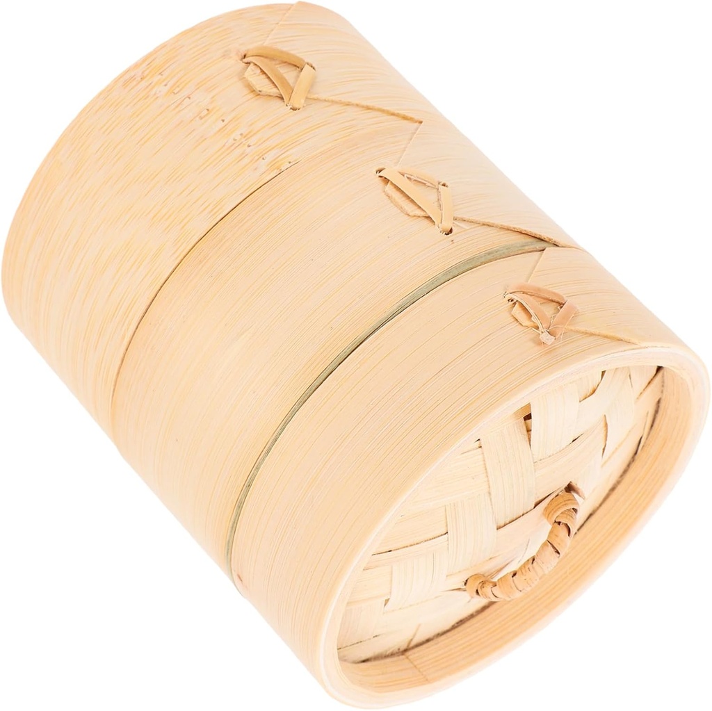 IMIKEYA Bamboo Steamer Set Round Bamboo Food Steamer with Lid Household for Dumplings Healthy Cooking Kitchenware