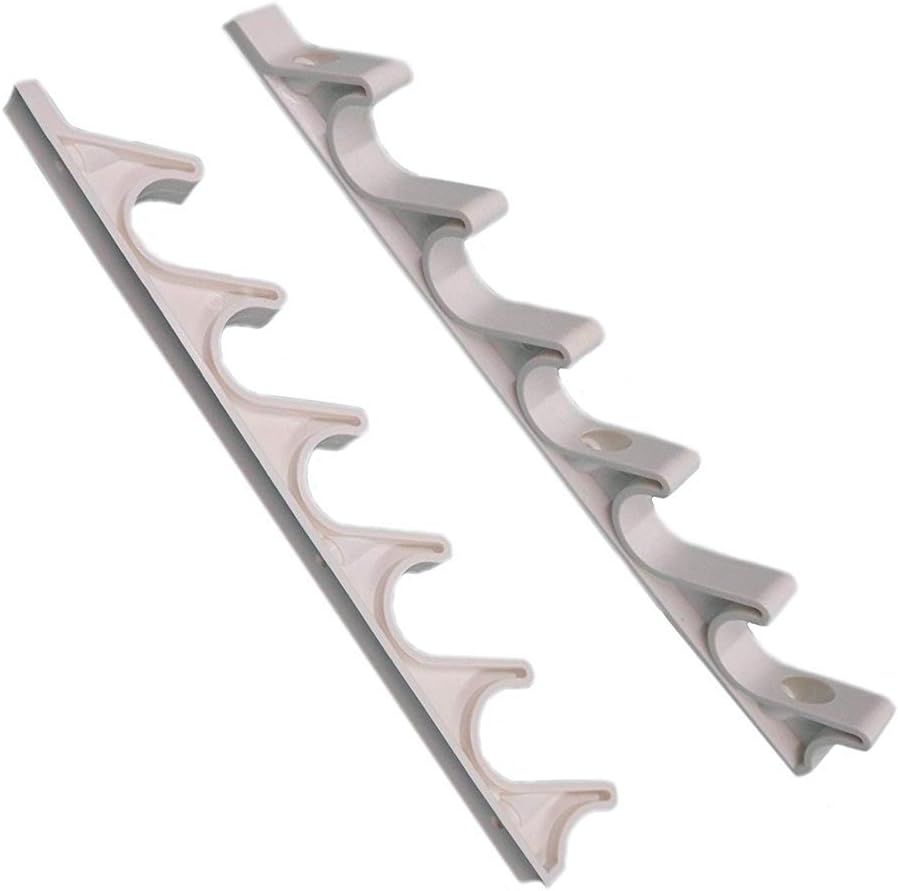 KOMORAX 4 pcs 6 Position Nylon White Adjustment Brackets for Patio Outdoor Lawn Yard Furniture or Chaise Lounges, Replacement, Back Support, Back-Height Multi Position Adjuster 10 5/8" L x 5/8" W