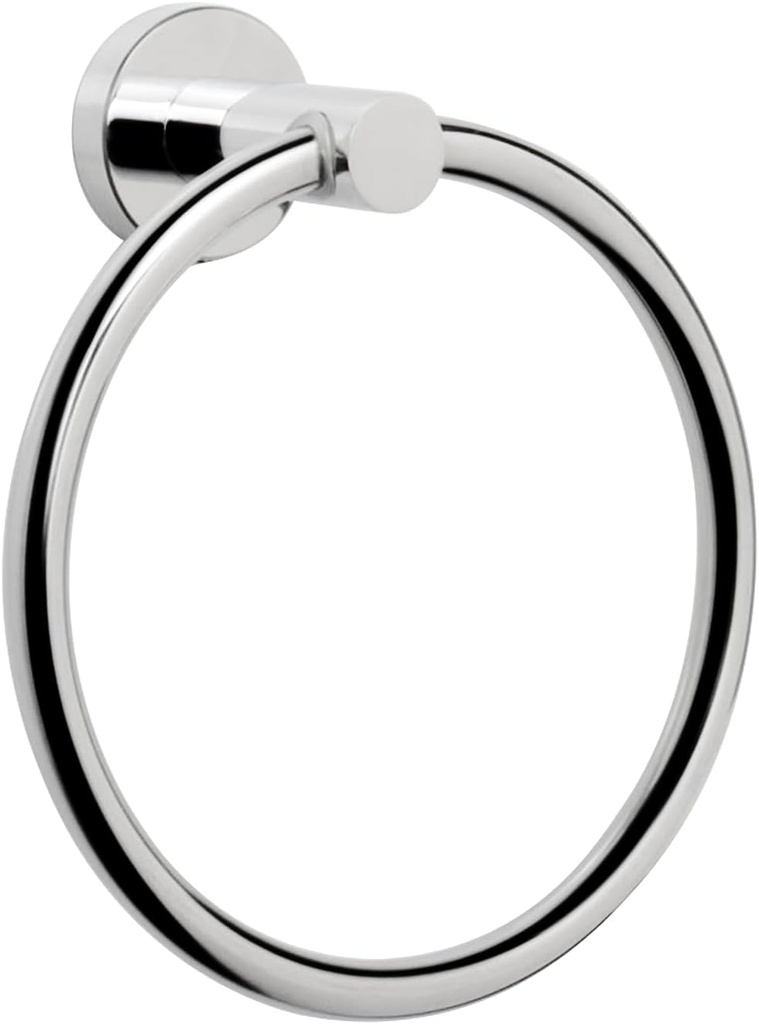 NearMoon Bath Towel Ring, Bathroom Hardware Accessories-Thicken Stainless Steel Hand Towel Holder for Bathroom, Modern Round Towel Hanger Wall Mounted (Chrome, 1 Pack)