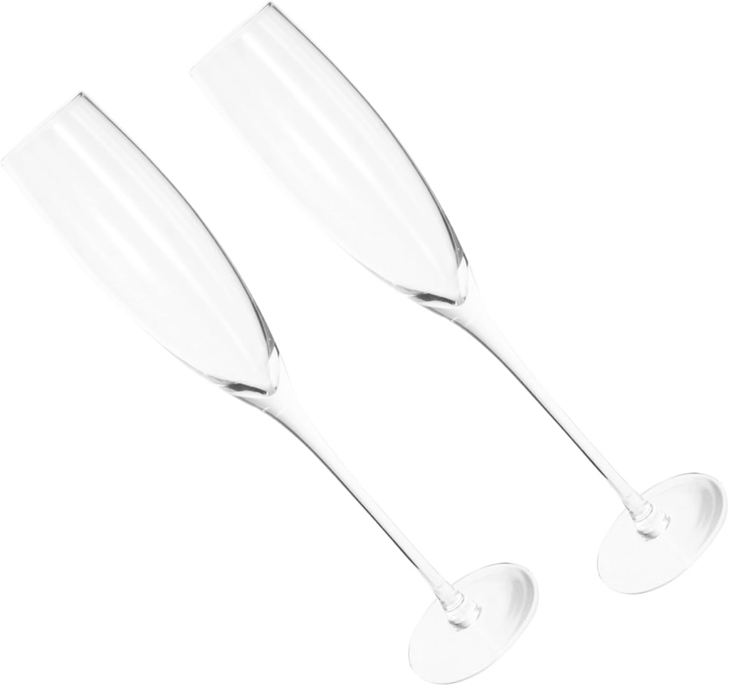 2 Pcs Slender Crystal Glasses Transparent Moon Shaped Goblets Creative Reusable Wine Glasses for Home Parties Drinkware