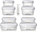 Vacuum Seal Food Storage Containers, Leakproof, Freshness, BPA-Free Kitchen Organizers, Ideal for Fruits, Veggies, Meats, Leftovers, Dishwasher Safe (0.6Lx2+1.5Lx2+1Lx2+2Lx2)