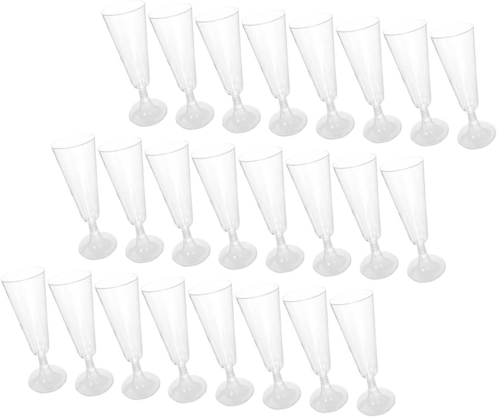 40pcs Unbreakable Plastic Cocktail Goblets Wine Flutes for Parties Weddings Bars Lightweight Drinking Glasses