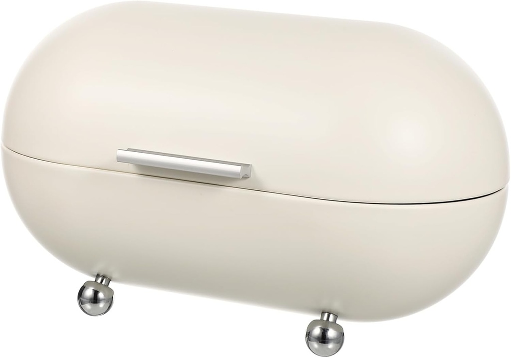Cabilock Bread Storage Container Desktop Bread Box Fashionable Design Airtight Bread Keeper Kitchen Food Container Metal Bread Holder Kitchen Accessories 1 Unit