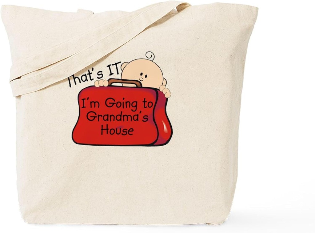 CafePress Going To Grandma's Funny Tote Bag Reusable Natural Beige Canvas Shopping Bag