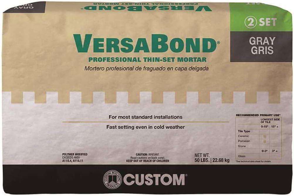Custom Building Products MTSG50 VersaBond Fortified Thin-Set, 50-Pound, Mortar Grey