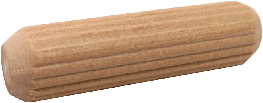 Milescraft 5302-3/8in diameter x 1-1/2in long Fluted Wooden Dowel Pins With Chamfered Ends for Easy Installation - 30pcs - Ideal for Woodworking Projects-Made of Hardwood