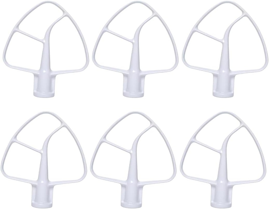Stand Mixer 5 QT Coated Flat Beater for KitchenAid, K5AB, SAW10807813 6-PACK