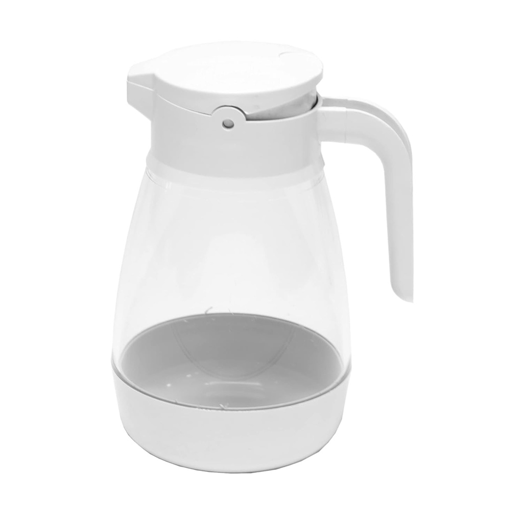 Service Ideas SY916WH Syrup Dispenser, 16 oz, White/Clear