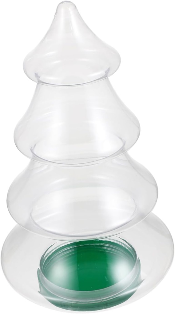 BESTOYARD Christmas Tree Candy Storage Jar Transparent Cookie Container for Festive Treats for Candy Cookies Marshmallows Party Favors for Christmas Celebrations