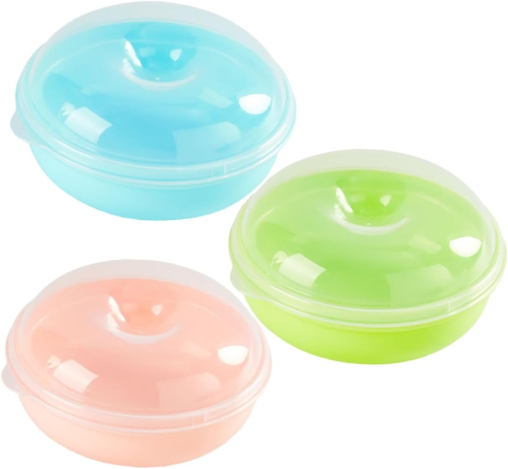3Pcs Bread Storage Containers for Kitchen Countertop Bread Keepers with Rounded Edges to Preserve Freshness Portable Fruit and Nut Boxes in Pink Blue Green for Organized Pantry