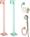 Adjustable Toilet Paper Holder,Multifunctional Swivel Shower Head Hair Sryer Holder Towel Hanger,Flexible Slipper Holder,Wall Holder for Bathroom Kitchen,2 Pieces