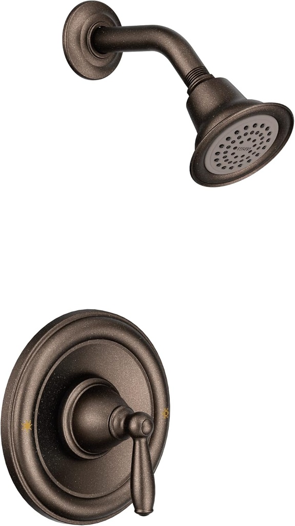 Moen Brantford Oil Rubbed Bronze Posi-Temp Pressure Balancing Shower Trim Kit with Shower Head and Lever Handle (Valve Required), T2152ORB