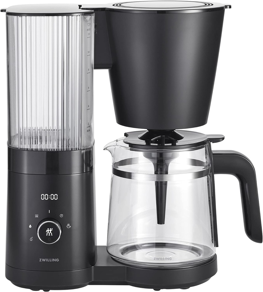 ZWILLING Enfinigy Glass Drip Coffee Maker 12 Cup, Awarded the SCA Golden Cup Standard, Black