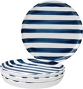 Junko 7.8 inch Flat appetizer plates/dessert plates Set of 4. These ceramic plates are Microwave and Dishwasher Safe, Scratch Resistant, Modern Dinnerware- Small plates. (Navy)