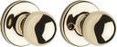 Kwikset Abbey Interior Passage Door Knob, Handle For Closet and Hallway Doors, Non-Locking Doorknob in Polished Brass