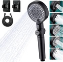 handheld shower head with five-speed pressurized hand shower with large water spray，with 60-inch hose, no-punch stand, the detachable shower head for bathroom upgrades