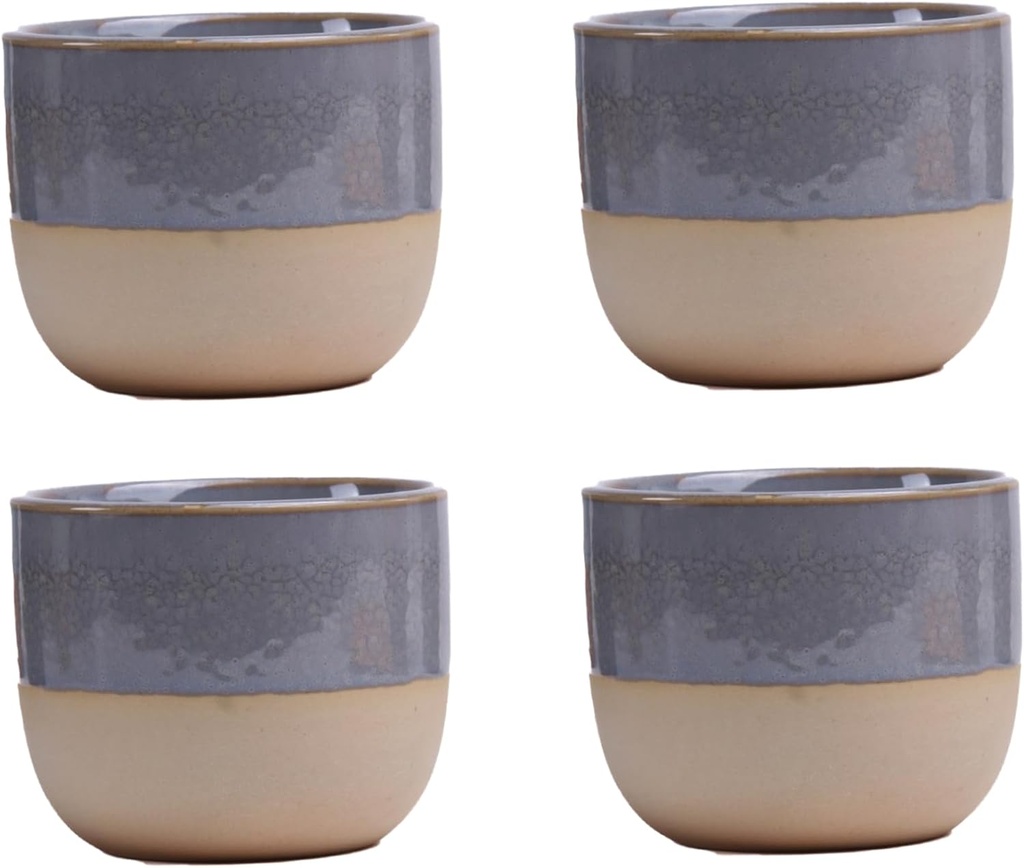 Ceramic Mug 4pcs Ceramic Coffee Cup 150ml Flat White Cup Espresso Cups Small Coffee Cup Set of 4 for Tea, Iced Tea, Whiskey Espresso Machine.