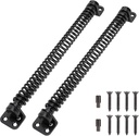 11-1/2" Gate Spring Self Closing Heavy Duty Outdoor Door Spring Automatic Metal Gate Closure Hardware with Adjustable Tool for Wooden and Vinyl Fence, Black, 2 Pcs