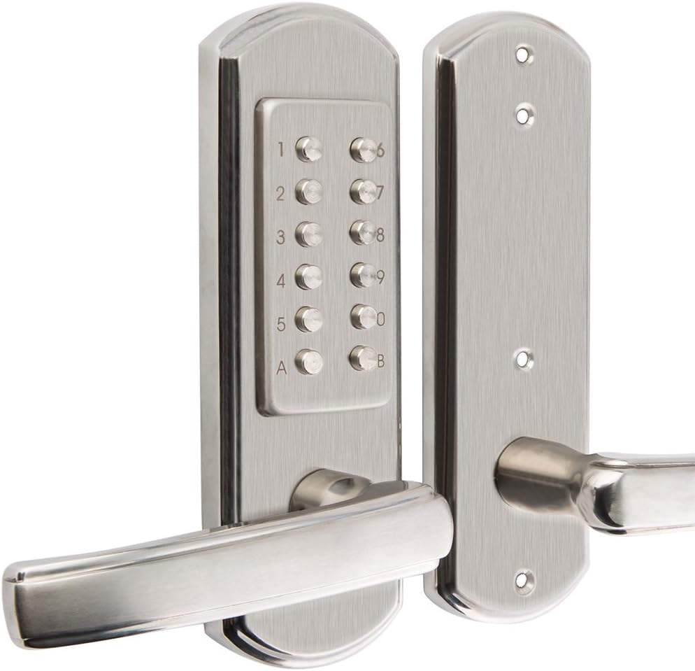 Keyless Mechanical Combination Door Lock Digital Code Keypad Security Entry Door Stainless Steel 304 Not deadbolt (Only for The Left Handed Door Opens Inward) … (Left Handle)