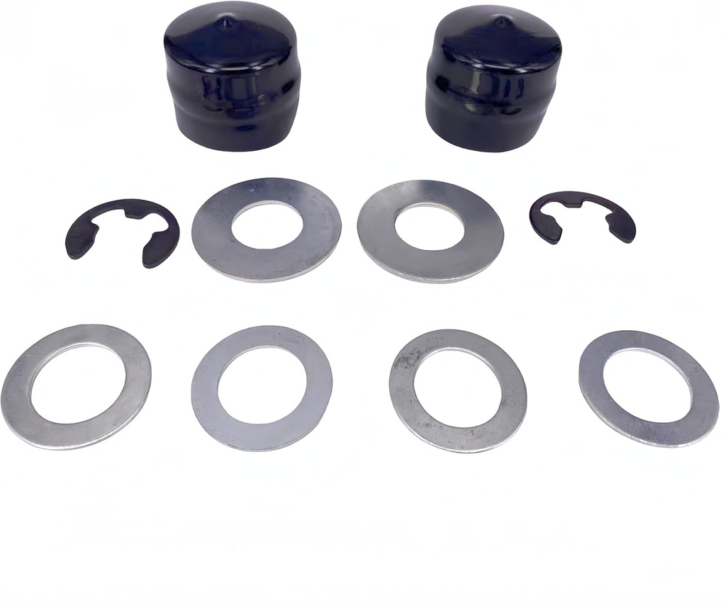 Front Wheel Axle Hardware Kit Replaces Husqvarna Craftsman AYP John Deere 532188967 532121749 812000029 121749X M143338 R27434 M123254 - Hub Caps Thrust Washers & E-Clips