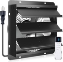 addlon 12 Shutter Exhaust Fan Wall Mounted with EC Motors and Remote Control, Timer, 8 Speeds, 1250CFM, Low Noise, Easy to Install, Plug in Ventilation Fan for Garages, Shops, Greenhouse, Attic