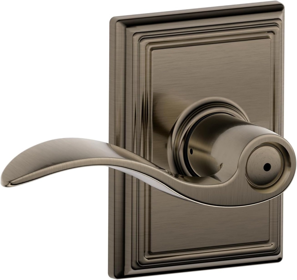 SCHLAGE F40ACC620ADD Addison Collection Accent Privacy Lever, Antique Pewter