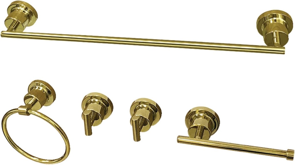 Kingston Brass BAH8212478PB Concord Bathroom Hardware Set, 18.88 x 7.13 x 3.13, Polished Brass