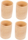 Luxshiny 4pcs Bamboo Water Cups Vintage Pastoral Style Tea and Beverage Holders Eco-friendly Storage Containers Rustic Design for Home and Office Use