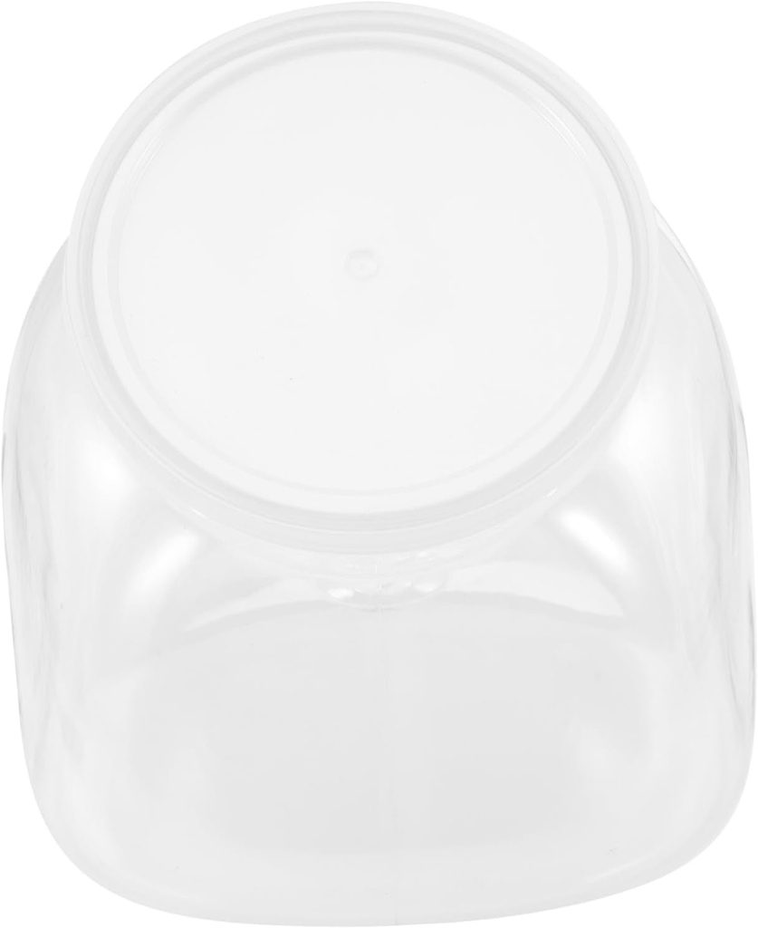 Clear Plastic Candy Jar with Lid Wide Mouth Slanted Storage Container for Snacks Cookies and Food Organization Transparent Airtight Kitchen Countertop Canister Random Color