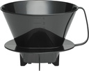 Fino Pour-Over Coffee Brewing Filter Cone, Number 4-Size, Black, Brews 8 to 12-Cups