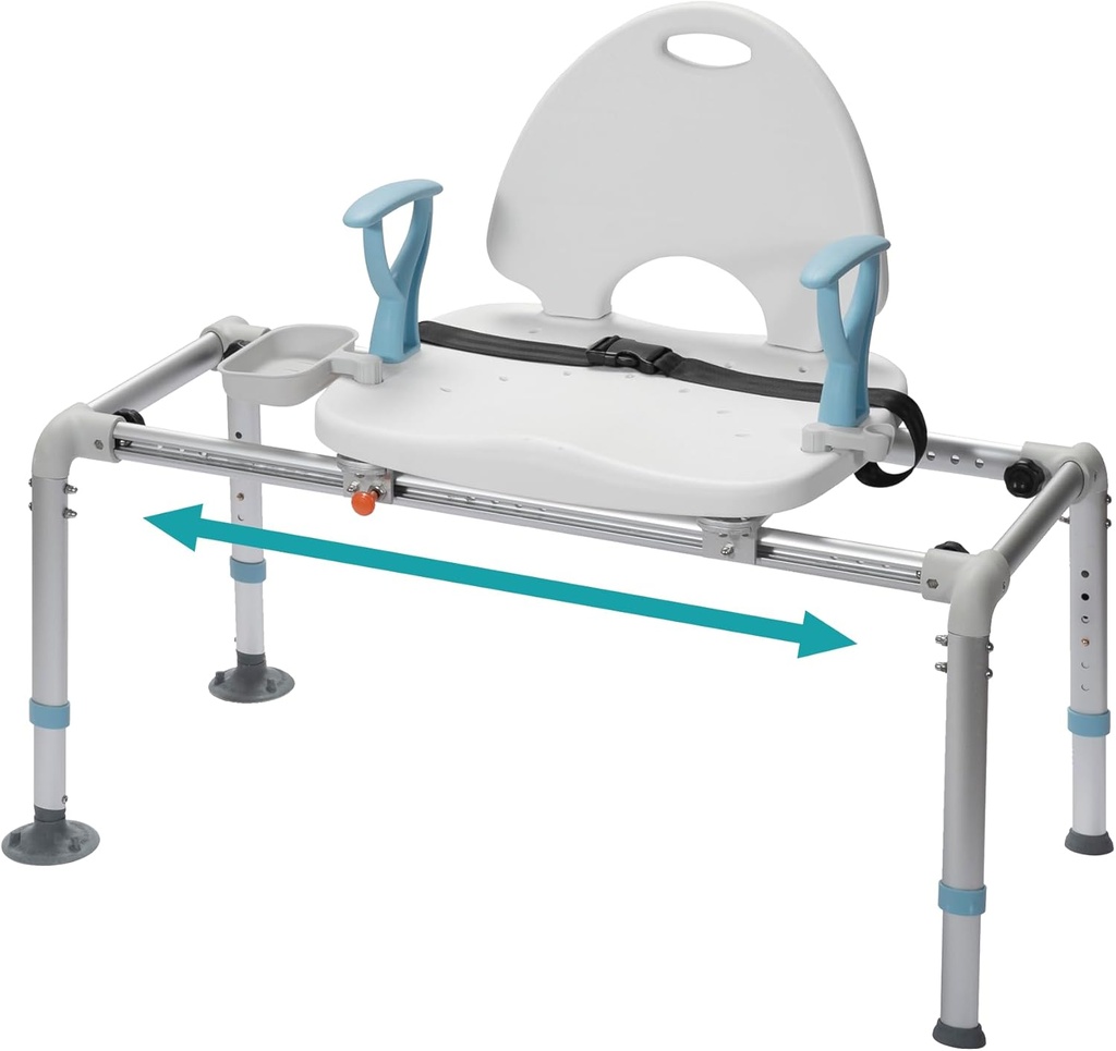 ELENKER Heavy Duty Sliding Shower Chair, Bathtub Transfer Benches