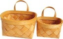 Mobestech 2pcs Hanging Vegetable Basket Rustic Cottagecore Decor Woven Storage Basket for Kitchen Wall Hanging Flower